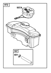 Fuel Supply Group Diagram and Parts List for 093J05-0173-F1 020000 - 09Z999 Briggs and Stratton Engine